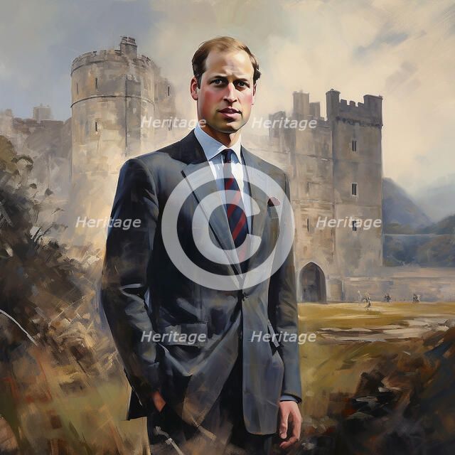AI IMAGE - Portrait of Prince William, Prince of Wales, 2010s, (2023).  Creator: Heritage Images.