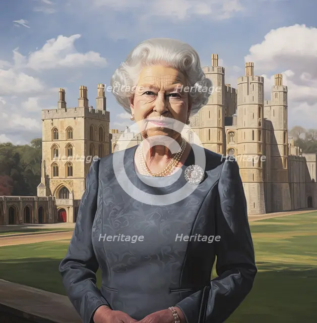 AI Image - Portrait of Queen Elizabeth II, 2000s, (2023). Creator: Heritage Images.