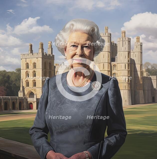 AI Image - Portrait of Queen Elizabeth II, 2000s, (2023). Creator: Heritage Images.