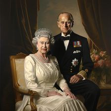 AI IMAGE - Portrait of Queen Elizabeth II and Prince Philip, 2000s, (2023). Creator: Heritage Images