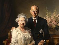 AI IMAGE - Portrait of Queen Elizabeth II and Prince Philip, 2010s, (2023). Creator: Heritage Images