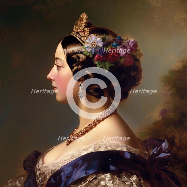 AI IMAGE - Portrait of Queen Victoria, 1840s, (2023). Creator: Heritage Images.