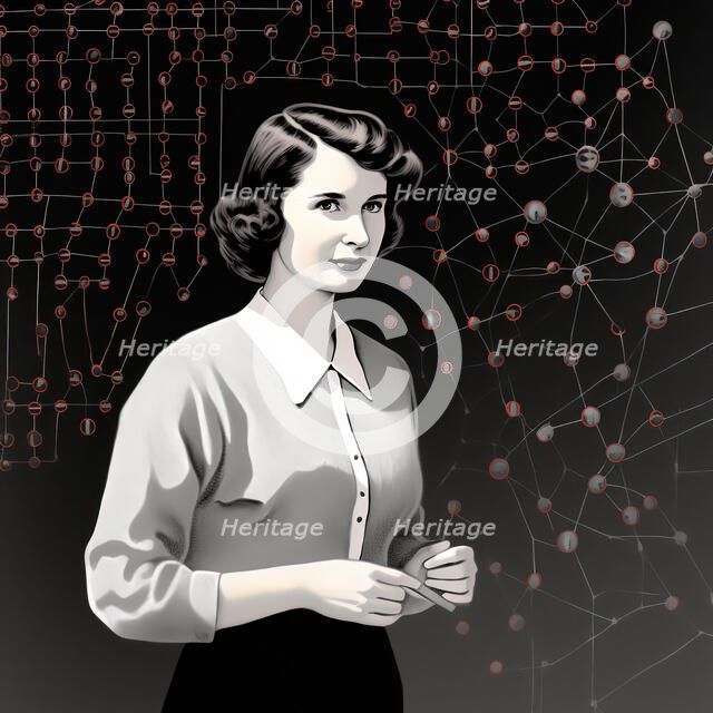 AI IMAGE - Portrait of Rosalind Franklin, 1940s, (2023). Creator: Heritage Images.