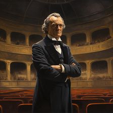 AI IMAGE - Portrait of Richard Wagner standing in a concert hall, late 19th century, (2023). Creator: Heritage Images