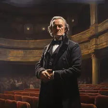 AI IMAGE - Portrait of Richard Wagner standing in a concert hall, late 19th century, (2023). Creator: Heritage Images