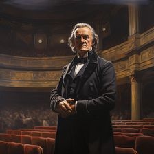 AI IMAGE - Portrait of Richard Wagner standing in a concert hall, late 19th century, (2023). Creator: Heritage Images