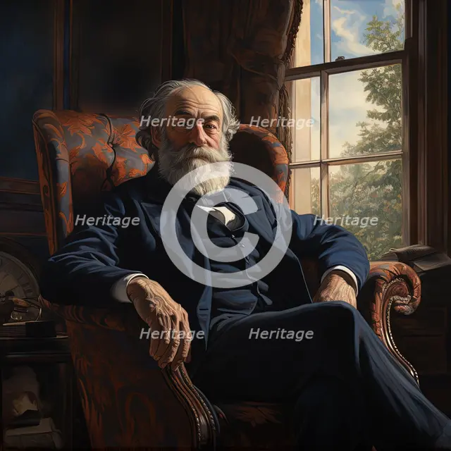 AI IMAGE - Portrait of Walt Whitman, 1880s, (2023). Creator: Heritage Images.
