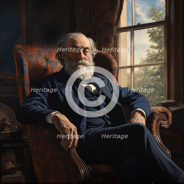 AI IMAGE - Portrait of Walt Whitman, 1880s, (2023). Creator: Heritage Images.
