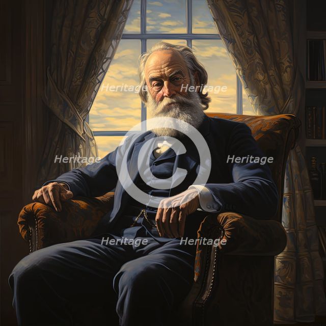 AI IMAGE - Portrait of Walt Whitman, 1880s, (2023). Creator: Heritage Images.