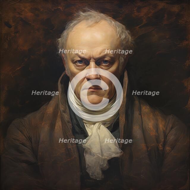 AI Image - Portrait of William Blake, 1800s, (2023). Creator: Heritage Images.