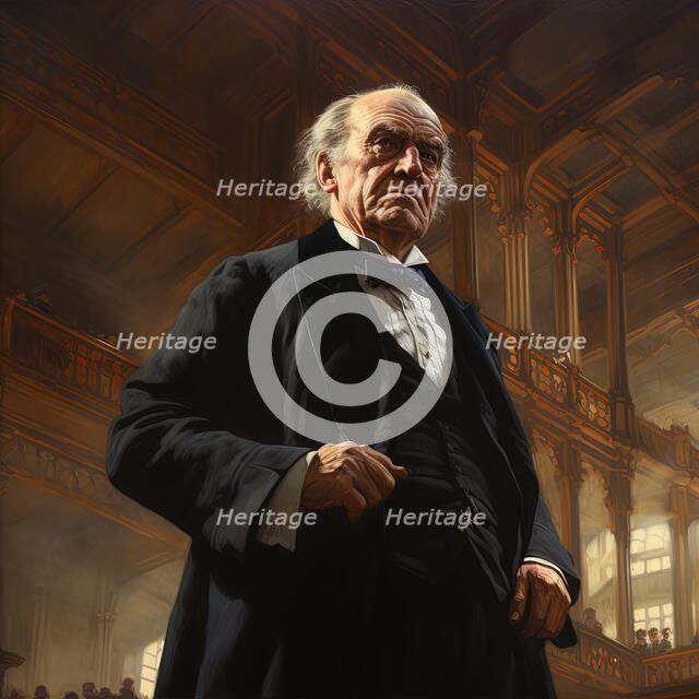 AI IMAGE - Portrait of William Ewart Gladstone, 1890s, (2023). Creator: Heritage Images.