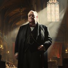 AI IMAGE - Portrait of Winston Churchill, 1950s, (2023). Creator: Heritage Images
