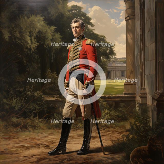 AI IMAGE - Portrait of the Duke of Wellington, 1800s, (2023). Creator: Heritage Images.