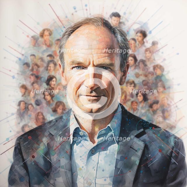AI IMAGE - Portrait of Tim Berners-Lee, 2010s, (2023).  Creator: Heritage Images.