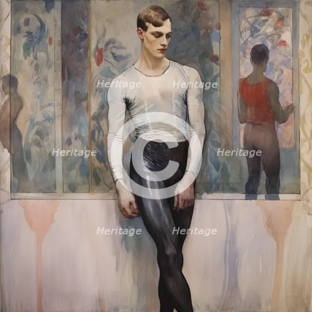 AI IMAGE - Portrait of Vaslav Nijinsky, 1920s, (2023).  Creator: Heritage Images.