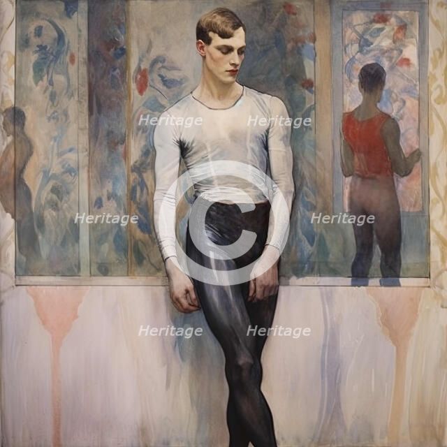 AI IMAGE - Portrait of Vaslav Nijinsky, 1920s, (2023).  Creator: Heritage Images.