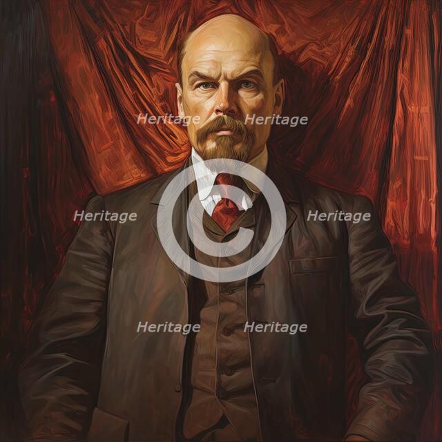 AI IMAGE - Portrait of Vladimir Lenin, 1910s, (2023). Creator: Heritage Images.