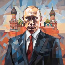AI IMAGE - Portrait of Vladimir Putin standing in Red Square, Moscow, 2023. Creator: Heritage Images