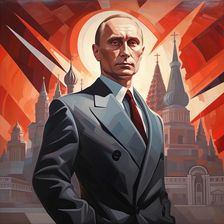 AI IMAGE - Portrait of Vladimir Putin standing in Red Square, Moscow, 2023. Creator: Heritage Images