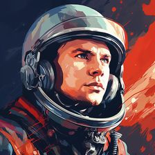 AI IMAGE - Portrait of Yuri Gagarin, 1960s, (2023). Creator: Heritage Images