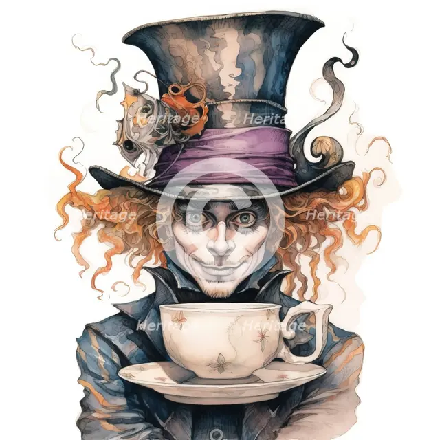 AI IMAGE - The Mad Hatter, from "Alice in Wonderland", 2023.  Creator: Heritage Images.