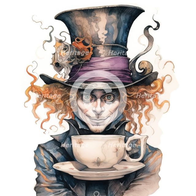 AI IMAGE - The Mad Hatter, from "Alice in Wonderland", 2023.  Creator: Heritage Images.