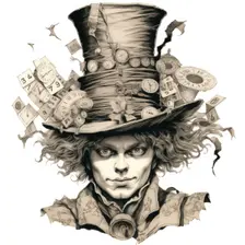 AI IMAGE - The Mad Hatter, from "Alice in Wonderland", 2023. Creator: Heritage Images