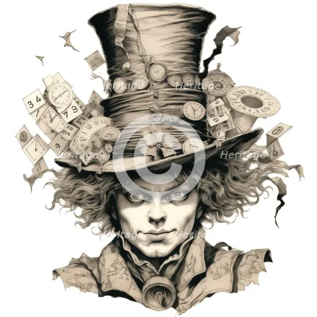 AI IMAGE - The Mad Hatter, from "Alice in Wonderland", 2023.  Creator: Heritage Images.