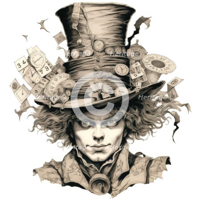 AI IMAGE - The Mad Hatter, from "Alice in Wonderland", 2023.  Creator: Heritage Images.