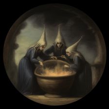 AI IMAGE - The witches from "Macbeth", 2023. Creator: Heritage Images