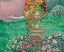 Aix-les-Bains, garden by the lake, c1920. Creator: Lebasque, Henri (1865-1937)