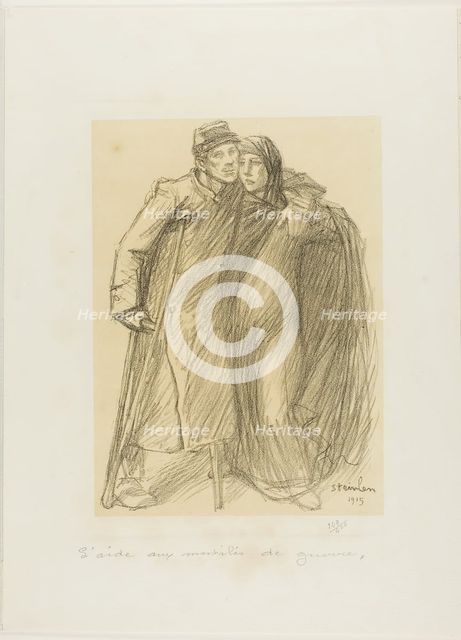 Aid to Those Mutilated in the War, plate one from Actualités, 5570. Creator: Theophile Alexandre Steinlen.