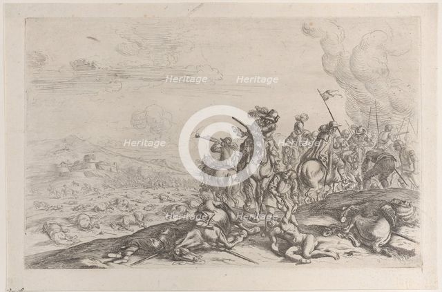 Aiding the wounded after a battle, 1635-60. Creator: Jacques Courtois.