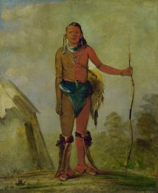 Aih-no-wa, The Fire, a Fox Medicine Man, 1835. Creator: George Catlin