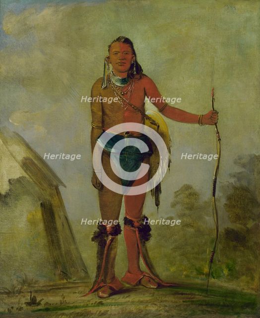 Aih-no-wa, The Fire, a Fox Medicine Man, 1835. Creator: George Catlin.