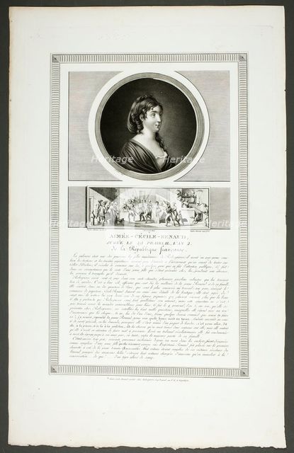 Aimée-Cécile-Renaud, from Tableaux historiques de la Révolution Française, 1798–1804. Creator: Charles Francois Gabriel Levachez.