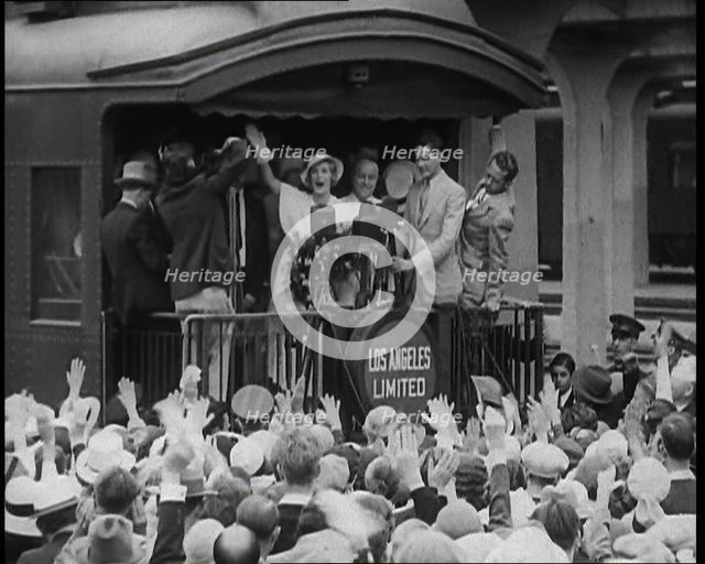 Aimee Semple McPherson Talking to a Crowd, 1930s. Creator: British Pathe Ltd.