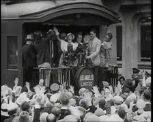 Aimee Semple McPherson Talking to a Crowd, 1930s. Creator: British Pathe Ltd