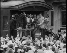 Aimee Semple McPherson Talking to a Crowd, 1930s. Creator: British Pathe Ltd