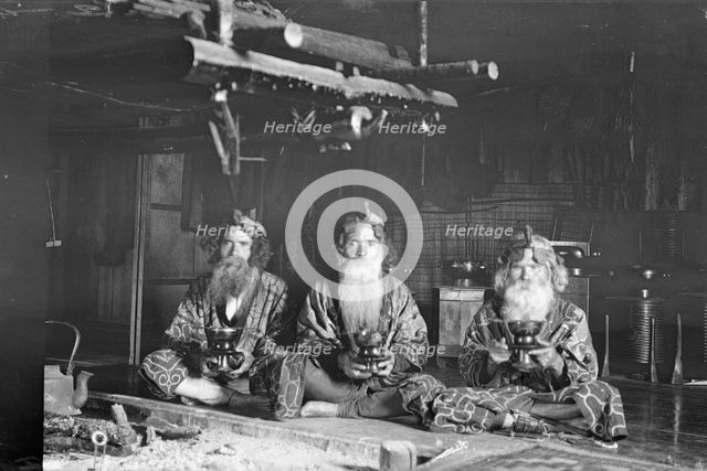 Ainu chiefs at Piratori, 1908. Creator: Arnold Genthe.