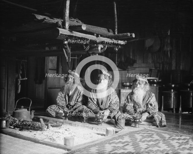 Ainu chiefs at Piratori, 1908. Creator: Arnold Genthe.