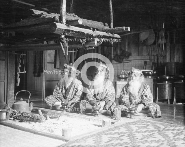 Ainu chiefs at Piratori, 1908. Creator: Arnold Genthe.