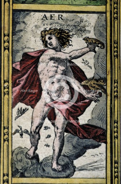  'Air', coloured engraving from the book 'Le Theatre du monde' or 'Nouvel Atlas', 1645, created, …