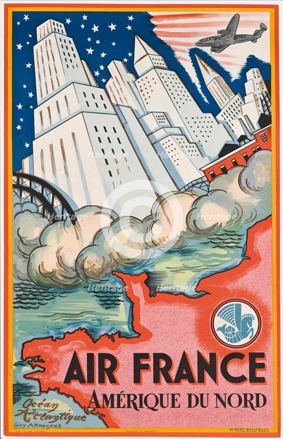 Air France, Amérique du Nord, 1946. Creator: Arnoux, Guy (1886-1951).