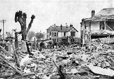 Air raid damage, Clacton-on-Sea, Essex, World War II, April 1940