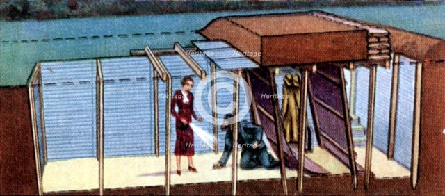 Air Raid Precautions, cigarette card, British, 1938. Artist: Unknown