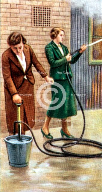 Air Raid Precautions, cigarette card, British, 1938. Artist: Unknown