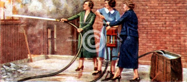 Air Raid Precautions, cigarette card, British, 1938. Artist: Unknown