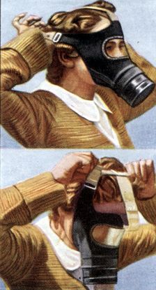 Air Raid Precautions, cigarette card, British, 1938