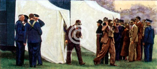 Air Raid Precautions, cigarette card, British, 1938. Artist: Unknown